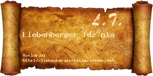 Liebenberger Ténia névjegykártya